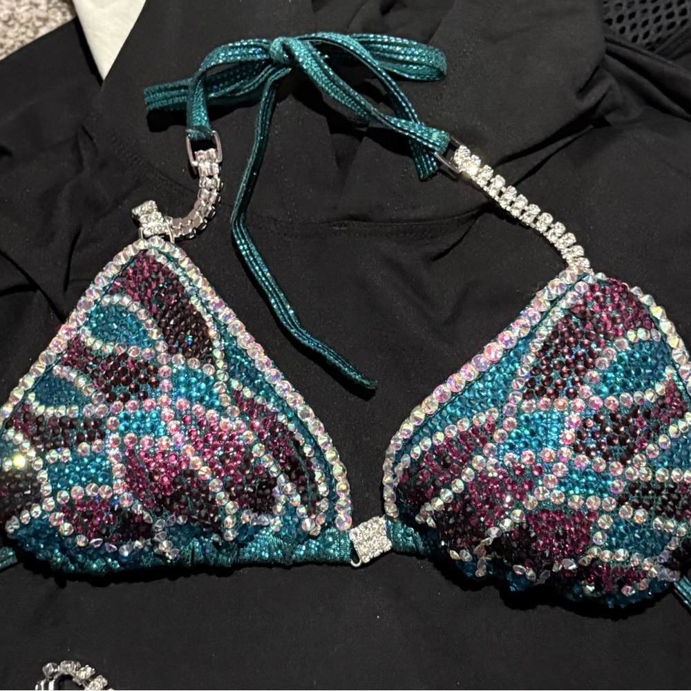 Angel Bikinis Competition Blue Rhinestone Bikini View 5